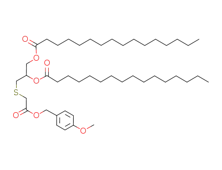 Hexadecanoic acid 1-hexadecanoyloxymethyl-2-(4-methoxy-benzyloxycarbonylmethylsulfanyl)-ethyl ester