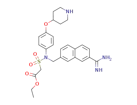 {(7-carbamimidoyl-naphthalen-2-ylmethyl)-[4-(piperidin-4-yloxy)-phenyl]-sulfamoyl}-acetic acid ethyl ester