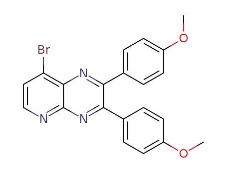 Molecular Structure of 1305317-32-1 (8-bromo-2,3-bis(4-methoxyphenyl)pyrido[2,3-b]pyrazine)