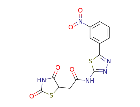 2-(2,4-dioxo-1,3-thiazolidin-5-yl)-N-(5-3-nitrophenyl-1,3,4-thiadiazol-2-yl)acetamide