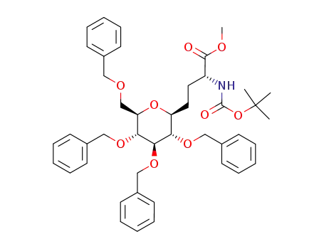 methyl 5,9-andhydro-6,7,8,10-tetra-O-benzyl-2-(tert-butoxycarbonylamino)-2,3,4-trideoxy-D-erythro-L-talo-deconate