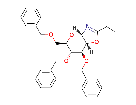 (3aS,5R,6R,7S,7aR)-6,7-bis(benzyloxy)-5-[(benzyloxy)methyl]-2-ethyl-3aH,5H,6H,7H,7aH-pyrano[2,3-d][1,3]oxazole