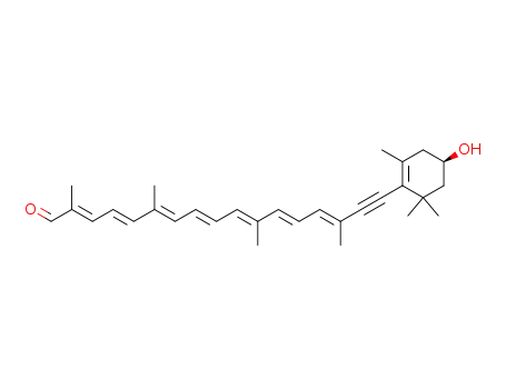 Molecular Structure of 190849-79-7 (2,4,6,8,10,12,14-Heptadecaheptaen-16-ynal,17- [(4R)-4-hydroxy-2,6,6-trimethyl-1-cyclohexen- 1-yl]-2,6,11,15-tetramethyl-,(2E,4E,- 6E,8E,10E,12E,14E)- )