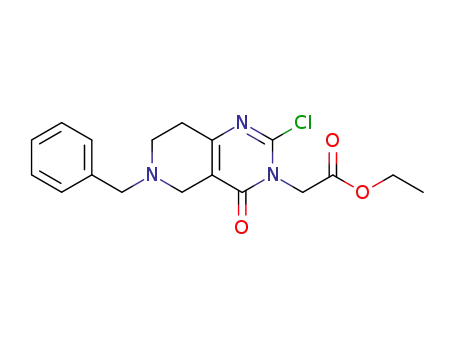 (6-benzyl-2-chloro-4-oxo-5,6,7,8-tetrahydro-4<i>H</i>-pyrido[4,3-<i>d</i>]pyrimidin-3-yl)-acetic acid ethyl ester