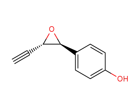 Molecular Structure of 399513-09-8 (Phenol, 4-[(2R,3R)-3-ethynyloxiranyl]-, rel- (9CI))