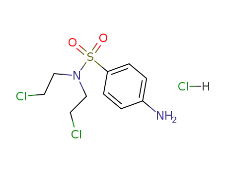 Molecular Structure of 25715-22-4 (4-amino-N,N-bis(2-chloroethyl)benzenesulfonamide hydrochloride (1:1))