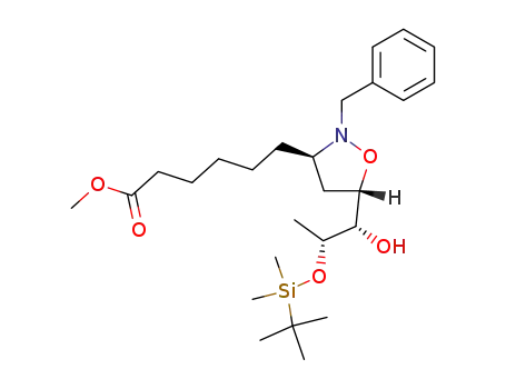 6-{(3R,5S)-2-Benzyl-5-[(1S,2R)-2-(tert-butyl-dimethyl-silanyloxy)-1-hydroxy-propyl]-isoxazolidin-3-yl}-hexanoic acid methyl ester