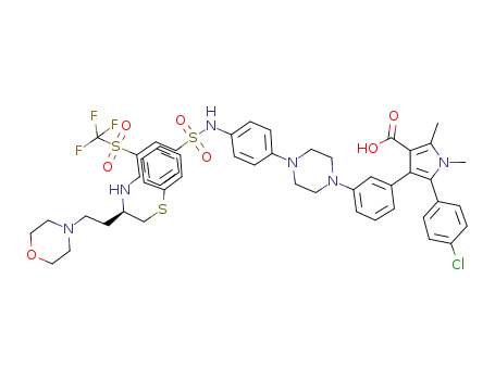 (R)-5-(4-chlorophenyl)-1,2-dimethyl-4-(3-(4-(4-(4-(4-morpholino-1-(phenylthio)butan-2-ylamino)-3-(trifluoromethylsulfonyl)phenylsulfonamido)phenyl)piperazin-1-yl)phenyl)-1H-pyrrole-3-carboxylic acid