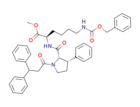 (R)-6-Benzyloxycarbonylamino-2-{[(2S,3S)-1-(3,3-diphenyl-propionyl)-3-phenyl-pyrrolidine-2-carbonyl]-amino}-hexanoic acid methyl ester