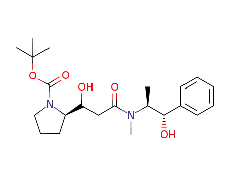 Molecular Structure of 1262432-84-7 (N-tert-butoxycarbonyl-(2R)-{1-hydroxy-2-[N-((S,S)-2-phenyl-2-hydroxy-1-methylethyl)-N-methylcarbamoyl]ethyl}pyrrolidine)