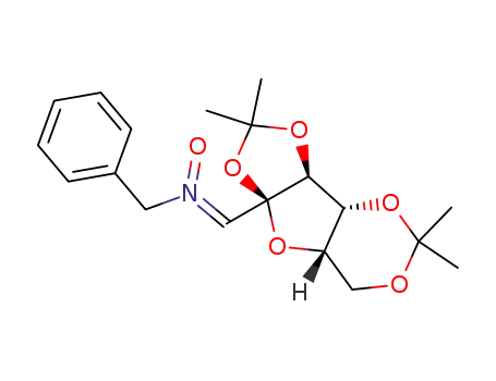 Molecular Structure of 315203-56-6 (N-(1-deoxo-2,3:4,6-di-O-isoprpylidene-α-L-xylo-hex-2-ul-1-ylidene)benzylamine N-oxide)