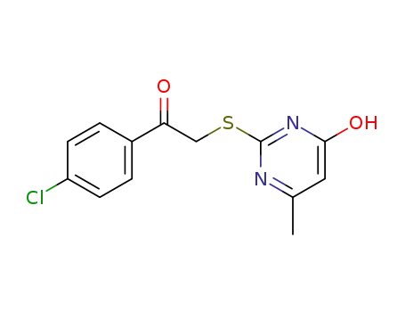 Molecular Structure of 119730-10-8 (2-{[2-(4-chlorophenyl)-2-oxoethyl]sulfanyl}-6-methyl-4(3H)-pyrimidinone)