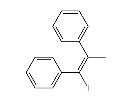 Molecular Structure of 68113-70-2 (Benzene, 1,1'-[(1E)-1-iodo-2-methyl-1,2-ethenediyl]bis-)