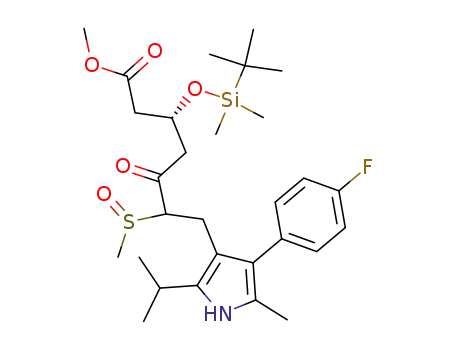 (3R)-[(tert-butyldimethylsilyl)oxy]-7-[4-(4-fluorophenyl)-2-isopropyl-5-methyl-1H-pyrrol-3-yl]-6-(methanesulfinyl)-5-oxoheptanoic acid methyl ester
