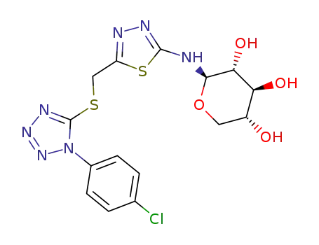 5-(1-(4-chlorophenyl)-1H-tetrazol-5-ylsulfanylmethyl)-N-β-D-xylopyranosyl-1,3,4-thiadiazol-2-amine