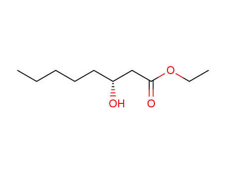 Molecular Structure of 118918-31-3 (Octanoic acid, 3-hydroxy-, ethyl ester, (R)-)