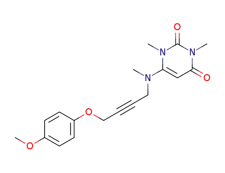 6-{[4-(4-methoxy-phenoxy)-but-2-ynyl]-methyl-amino}-1,3-dimethyl-1<i>H</i>-pyrimidine-2,4-dione