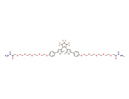 1,2-bis-(5-[4-(2-{2-[2-(2-{2-hydrazidocarbomethoxy}ethoxy)-ethoxy]-ethoxy}-ethoxy)-phenyl]-2-methyl-thiophene-3-yl)-perfluorocyclopentene