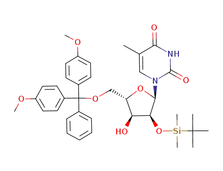 1-[5-[bis-(4-methoxy-phenyl)-phenyl-methoxymethyl]-3-(<i>tert</i>-butyl-dimethyl-silanyloxy)-4-hydroxy-tetrahydro-furan-2-yl]-5-methyl-1<i>H</i>-pyrimidine-2,4-dione