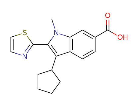 1H-Indole-6-carboxylic acid, 3-cyclopentyl-1-methyl-2-(2-thiazolyl)-