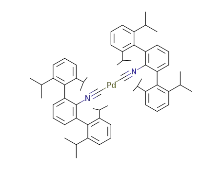 Molecular Structure of 1182649-23-5 (Pd(CN(2,6-(2,6-(i-Pr)<SUB>2</SUB>C<SUB>6</SUB>H<SUB>3</SUB>)<SUB>2</SUB>C<SUB>6</SUB>H<SUB>3</SUB>))<SUB>2</SUB>)