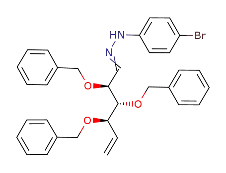 Molecular Structure of 343934-73-6 (N-(4-Bromo-phenyl)-N'-[(2S,3R,4R)-2,3,4-tris-benzyloxy-hex-5-en-(E)-ylidene]-hydrazine)