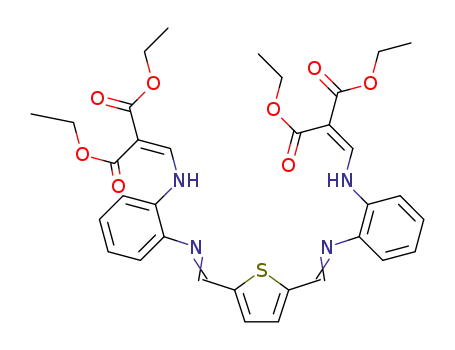 Molecular Structure of 1338598-69-8 (tetraethyl 2,2'-[2,5-thienylbis(aminomethylidene-2-iminophenylene)]dimalonate)