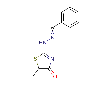 Molecular Structure of 32003-25-1 (Benzaldehyde, (4,5-dihydro-5-methyl-4-oxo-2-thiazolyl)hydrazone)