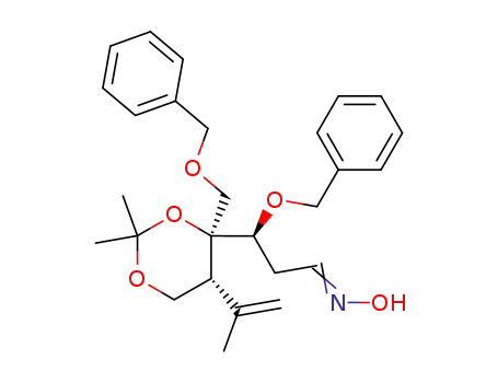 Molecular Structure of 213255-14-2 ((S)-3-Benzyloxy-3-((4S,5R)-4-benzyloxymethyl-5-isopropenyl-2,2-dimethyl-[1,3]dioxan-4-yl)-propionaldehyde oxime)