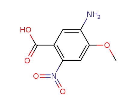 Molecular Structure of 204254-70-6 (5-amino-4-methoxy-2-nitro-benzoic acid)