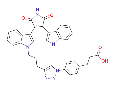4-(4-(4-(3-(3-(4-(1H-indol-3-yl)-2,5-dioxo-2,5-dihydro-1H-pyrrol-3-yl)-indol-1-yl)-propyl)-(1,2,3)triazol-1-yl)-phenyl)-propionic acid