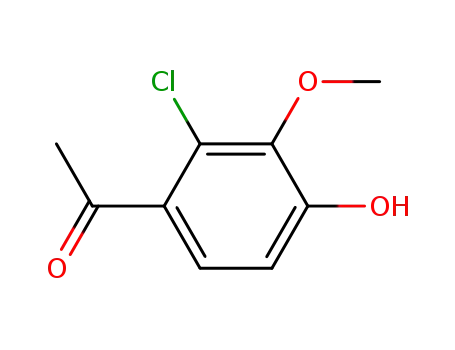 Molecular Structure of 151340-06-6 (1-(2-chloro-4-hydroxy-3-methoxyphenyl)ethanone)