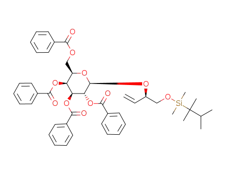 Molecular Structure of 206257-81-0 ((R)-1-dimethylthexylsilyloxy-3-butene-2-yl 2,3,4,6-tetra-O-benzoyl-β-D-galactopyranoside)