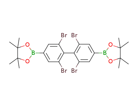 Molecular Structure of 1356238-72-6 (4,4'-bis(pinacolatoboronyl)-2,2'6,6'-tetrabromobiphenyl)