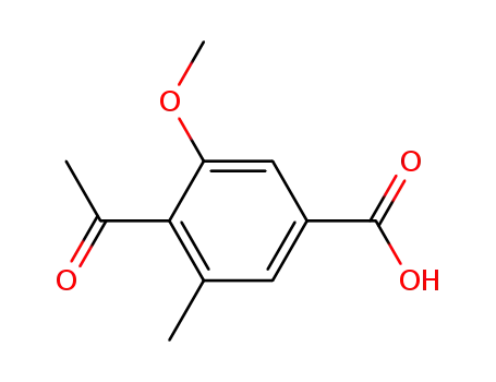 Molecular Structure of 100507-74-2 (Benzoic acid,4-acetyl-3-methoxy-5-methyl-)