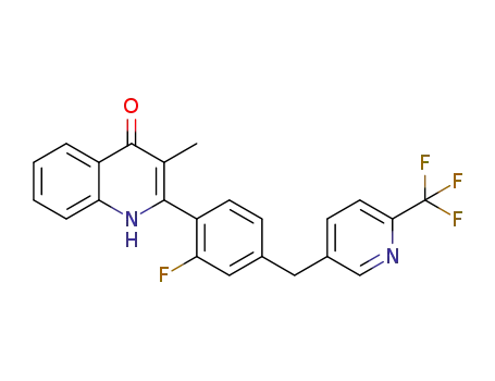 2-(2-fluoro-4-((6-(trifluoromethyl)pyridin-3-yl)methyl)phenyl)-3-methylquinolin-4(1H)-one