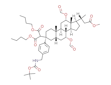 methyl 3β-[bis(butoxycarbonyl)methyl]-3α-[[[p-(tert-butoxycarbonyl)amino]methyl]phenyl]-7α,12α-bis(formyloxy)-24-nor-5β-cholan-23-oate