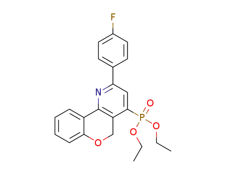 Molecular Structure of 1384987-38-5 (diethyl 2-(4-fluorophenyl)-5H-chromeno[4,3-b]pyridin-4-ylphosphonate)