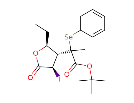 2-((2S,3R,4R)-2-Ethyl-4-iodo-5-oxo-tetrahydro-furan-3-yl)-2-phenylselanyl-propionic acid tert-butyl ester