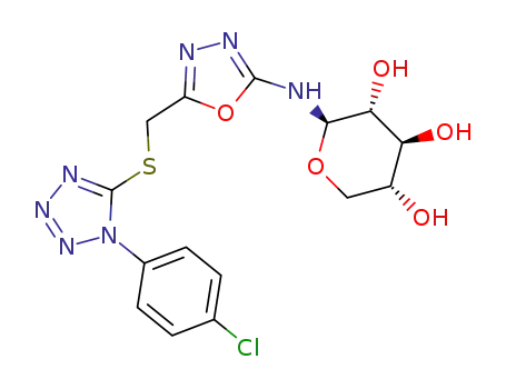 5-(1-(4-chlorophenyl)-1H-tetrazol-5-ylsulfanylmethyl)-N-β-D-xylopyranosyl-1,3,4-oxadiazol-2-amine