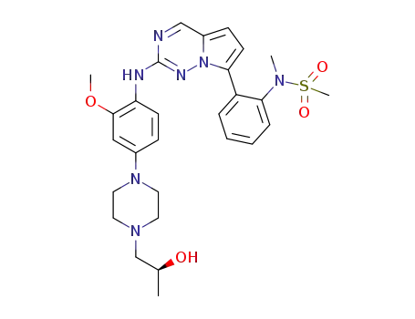 N-[2-(2-{4-[4-((S)-2-hydroxy-propyl)-piperazin-1-yl]-2-methoxy-phenylamino}-pyrrolo[2,1-f][1,2,4]triazin-7-yl)-phenyl]-N-methyl-methanesulfonamide