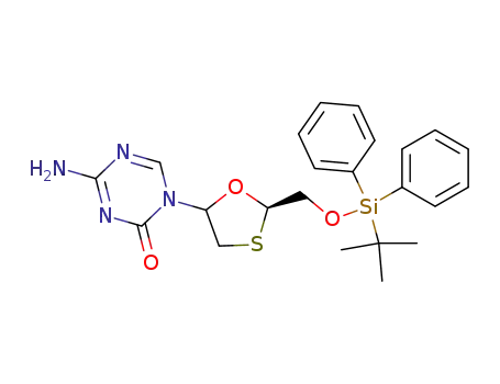 Molecular Structure of 267667-58-3 ((2R,5S)- and (2R,5R)-4-amino-1-{2-[[(tert-butyldiphenylsilyl)oxy]methyl]-1,3-oxathiolan-5-yl}-1,2,4-triazine-2(1H)-one)