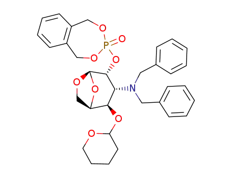 .beta.-D-Gulopyranose, 1,6-anhydro-3-bis(phenylmethyl)amino-3-deoxy-2-O-(1,5-dihydro-3-oxido-2,4,3-benzodioxaphosphepin-3-yl)-4-O-(tetrahydro-2H-pyran-2-yl)-