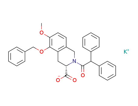 (S)-2-(diphenylacetyl)-1,2,3,4-tetrahydro-6-methoxy-5-(phenylmethoxy)-3-isoquinoline carboxylic acid, potassium salt