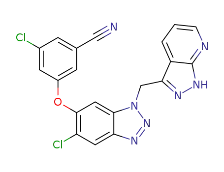 3-chloro-5-{[5-chloro-1-(1H-pyrazolo[3,4-b]pyridine-3-ylmethyl)-1H-1,2,3-benzotriazol-6-yl]oxy}benzonitrile