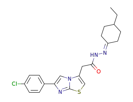 Molecular Structure of 474460-07-6 ([6-(4-chloro-phenyl)-imidazo[2,1-<i>b</i>]thiazol-3-yl]-acetic acid (4-ethyl-cyclohexylidene)-hydrazide)