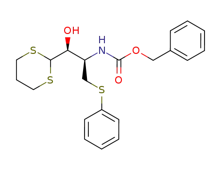 Molecular Structure of 197302-36-6 ((1S,2R)-2-[(benzyloxycarbonyl)amino]-1-[2-(1,3-dithianyl)]-3-(phenylthio)-1-propanol)