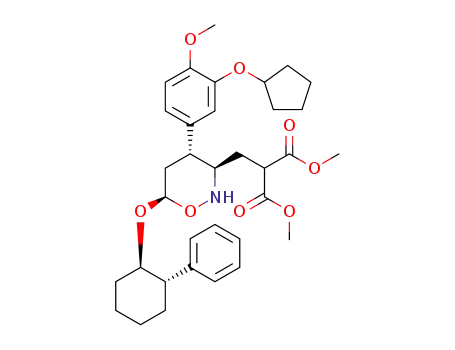 dimethyl (3R,4R,6R,7R,8S)-2-[4-[3-(cyclopentyloxy)-4-(methyloxy)phenyl-6-[(2-phenylcyclohexyl)oxy]-1,2-oxazinan-3-yl]methyl]propanedioate