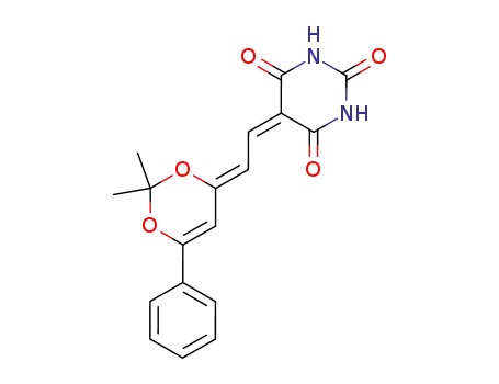Molecular Structure of 239450-31-8 (5-[2-(2,2-dimethyl-6-phenyl-4H-1,3-dioxin-4-ylidene)ethylidene]-2,4,6(1H,3H,5H)-pyrimidinetrione)