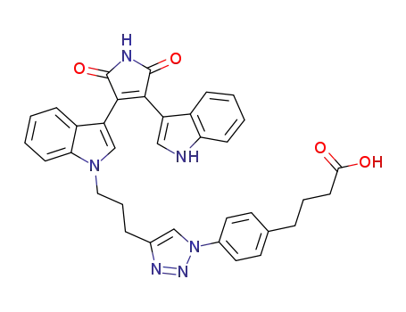 4-(4-(4-(3-(3-(4-(1H-indol-3-yl)-2,5-dioxo-2,5-dihydro-1H-pyrrol-3-yl)-indol-1-yl)-propyl)-(1,2,3)triazol-1-yl)-phenyl)-butyric acid